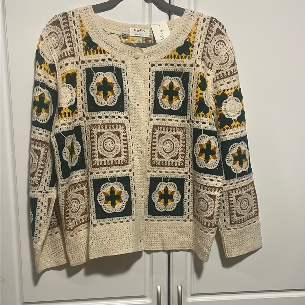 Bohemian Crochet Cardigan Sweater